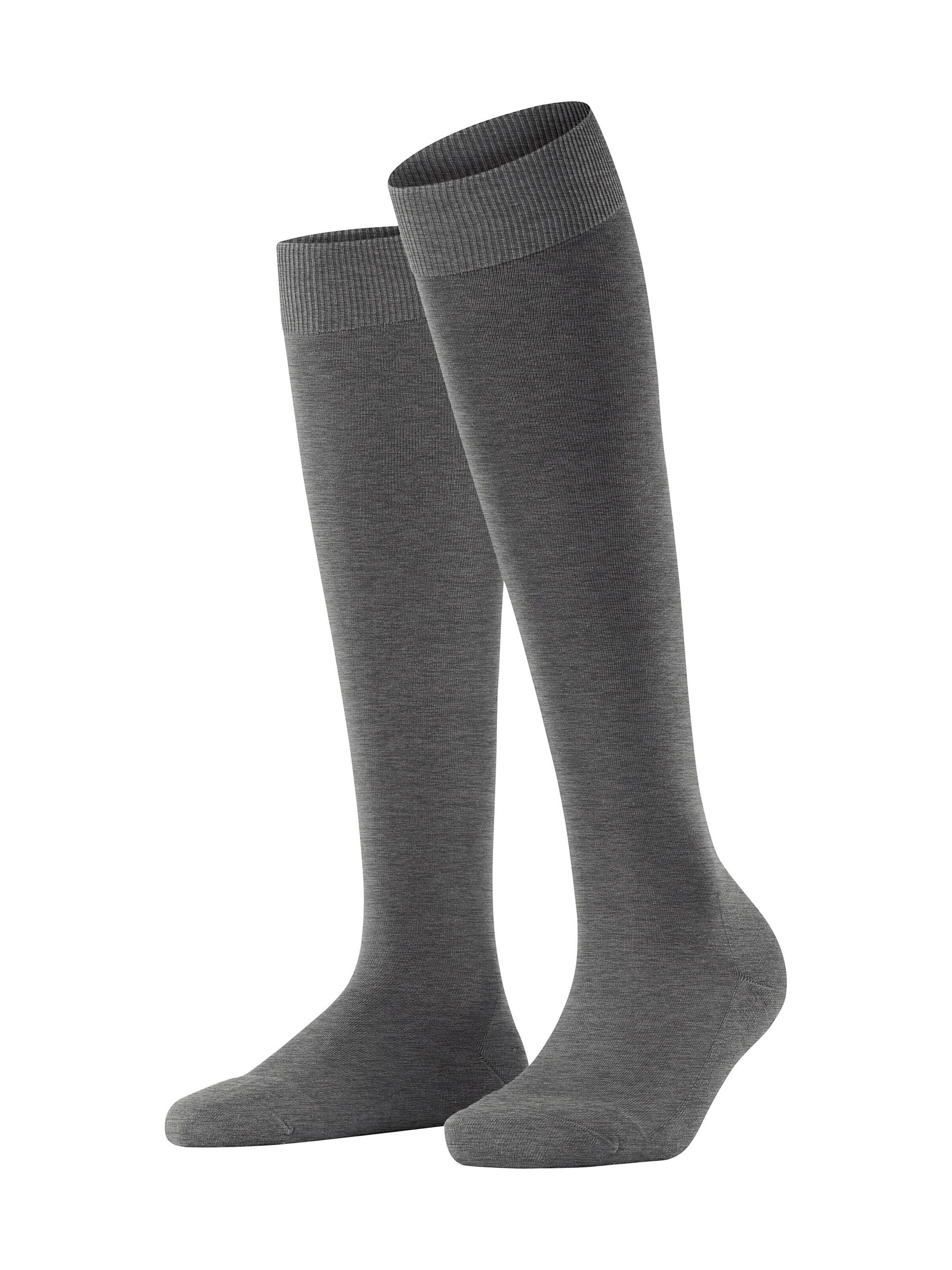 FALKE Kniestrümpfe 'ClimaWool'‌ in Grau: Vorderseite