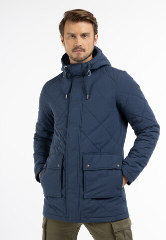 Parka mi-saison DreiMaster Vintage en bleu : devant