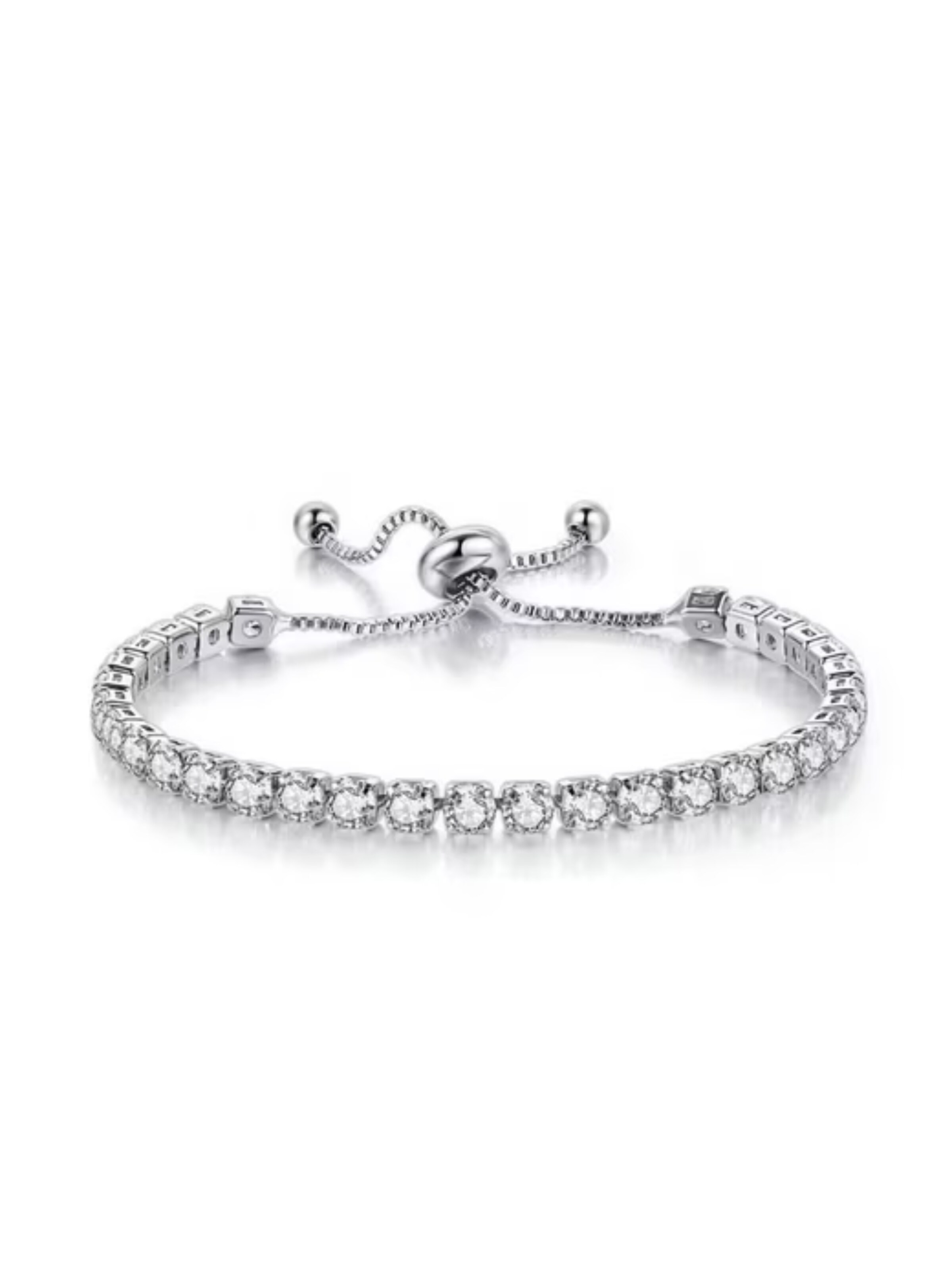 ROUGEMONT Jewellery Bracelet 'Damen Tennisarmband verstellbar 17-21cm Gold' in Silver: front