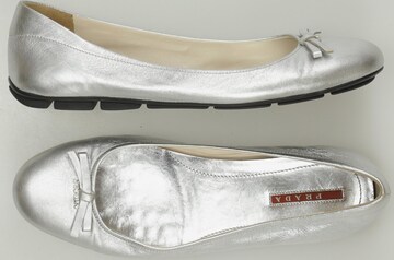 PRADA Flats & Loafers in 40 in Silver: front