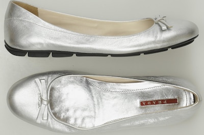 PRADA Flats & Loafers in 40 in Silver, Item view