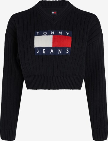 Tommy Jeans Curve Sweater in Black: front