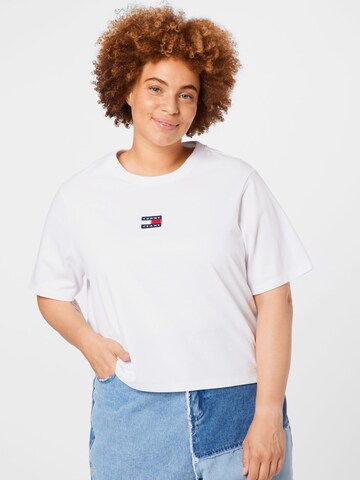 T-shirt Tommy Jeans Curve en blanc : devant