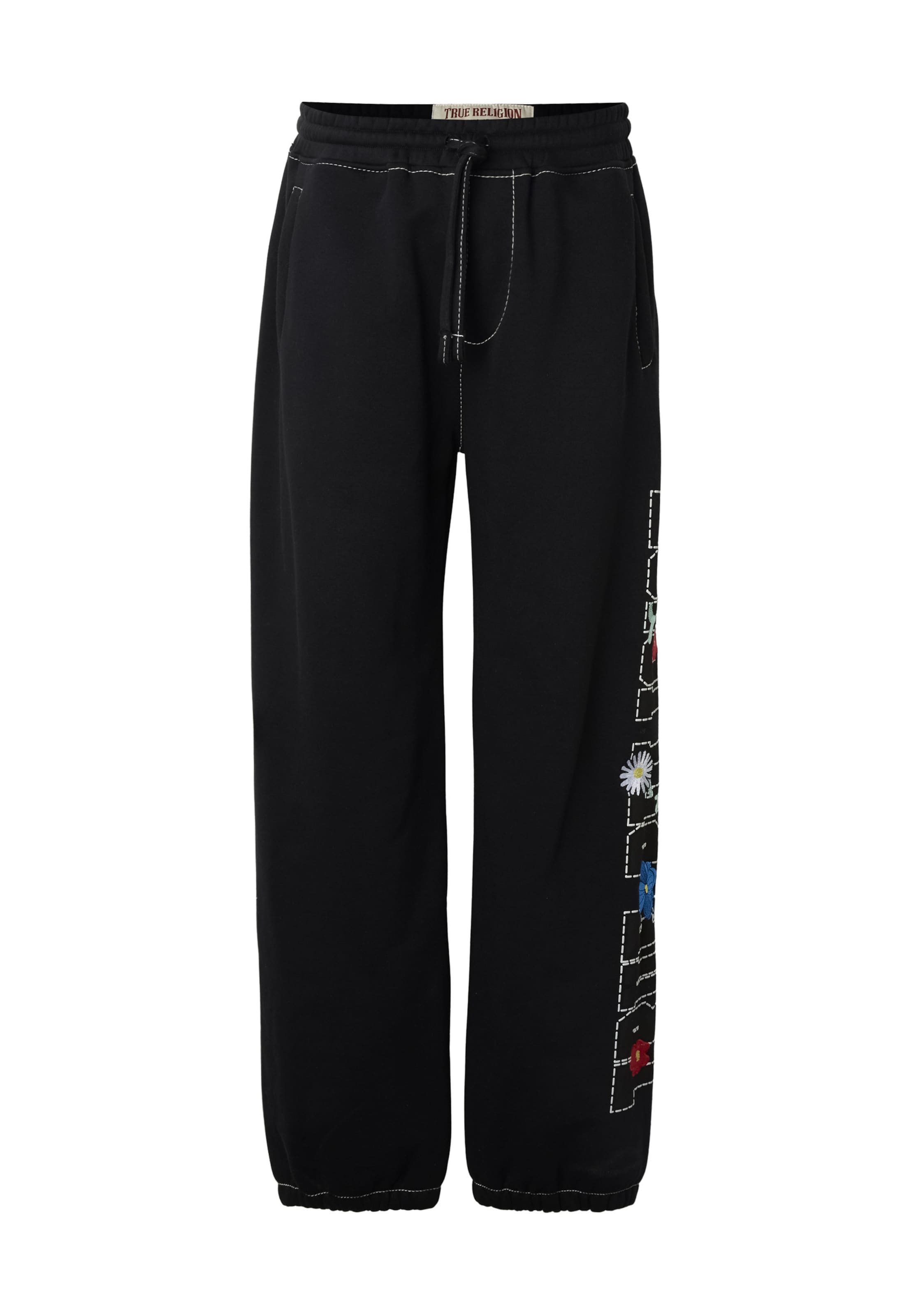 True Religion Regular Broek in Zwart: voorkant