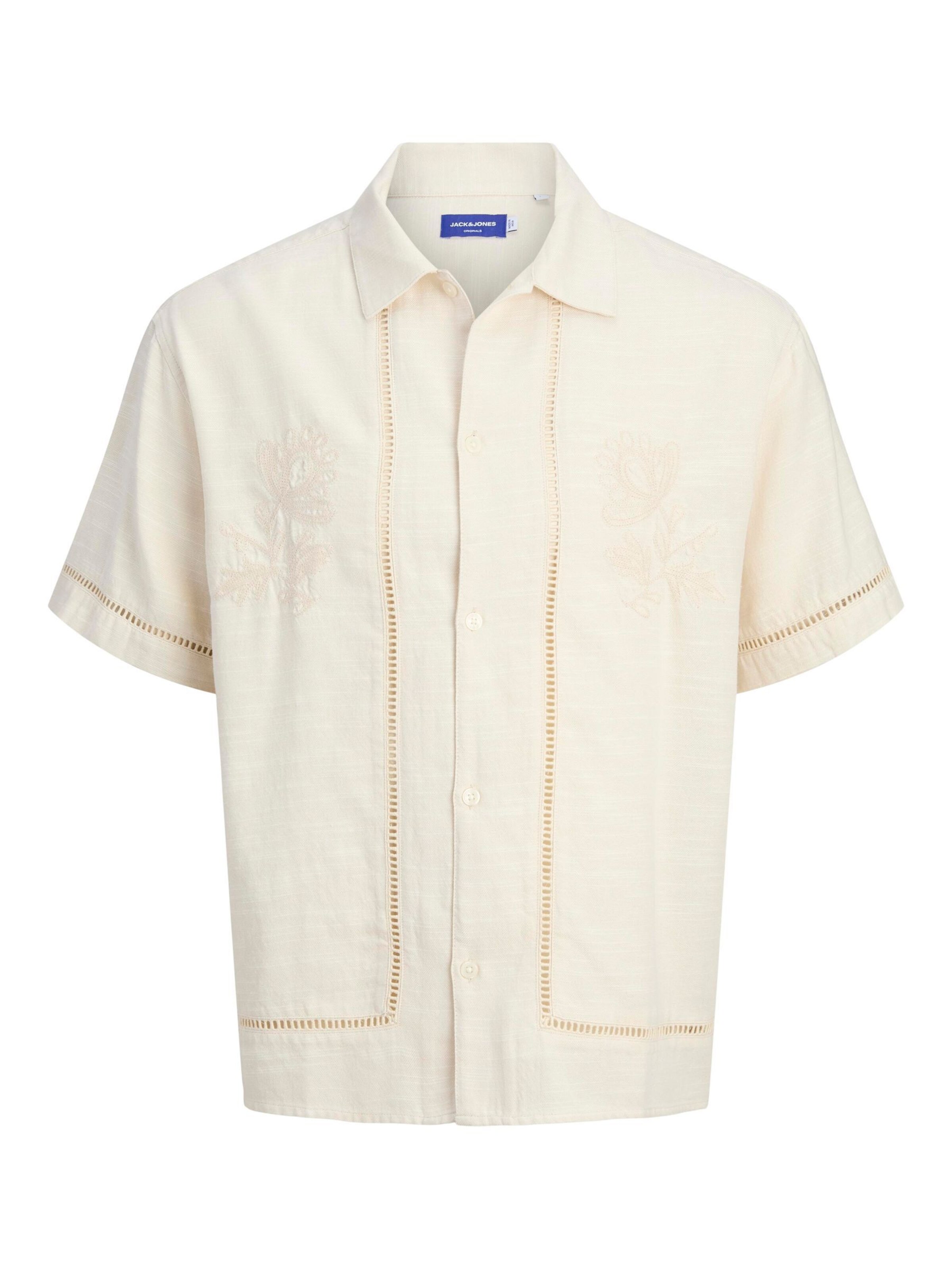 JACK & JONES Comfort fit Button Up Shirt in White: front