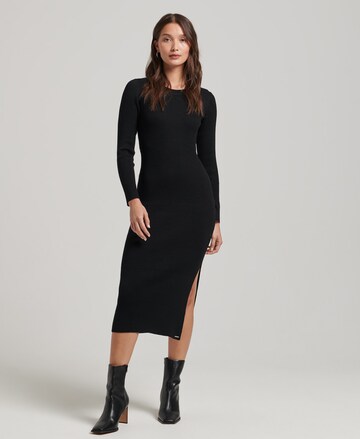 Superdry Knitted dress in Black: front