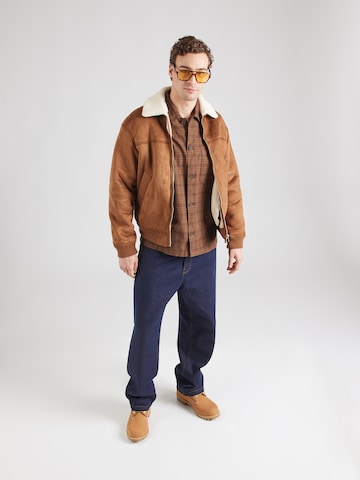 JACK & JONES Comfort fit Button Up Shirt 'JPRBLAMADISON' in Brown