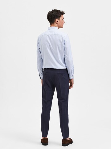 SELECTED HOMME Slim fit Trousers with creases 'ELON' in Blue