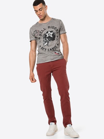 Key Largo Shirt 'HELL RIDERS' in Grey