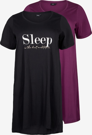 Camicia da notte 'Mally' Zizzi di colore bacca / nero / bianco, Visualizzazione prodotti