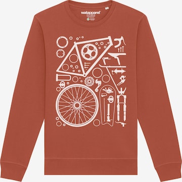Watapparel Sweatshirt 'Fahrradteile' in Bruin: voorkant