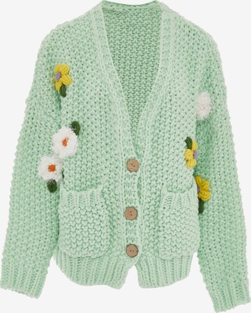 ebeeza Knit Cardigan in Green: front