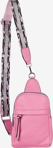 styleBREAKER Umhängetasche 'One Shoulder Rucksack Uni' in Pink: Vorderseite
