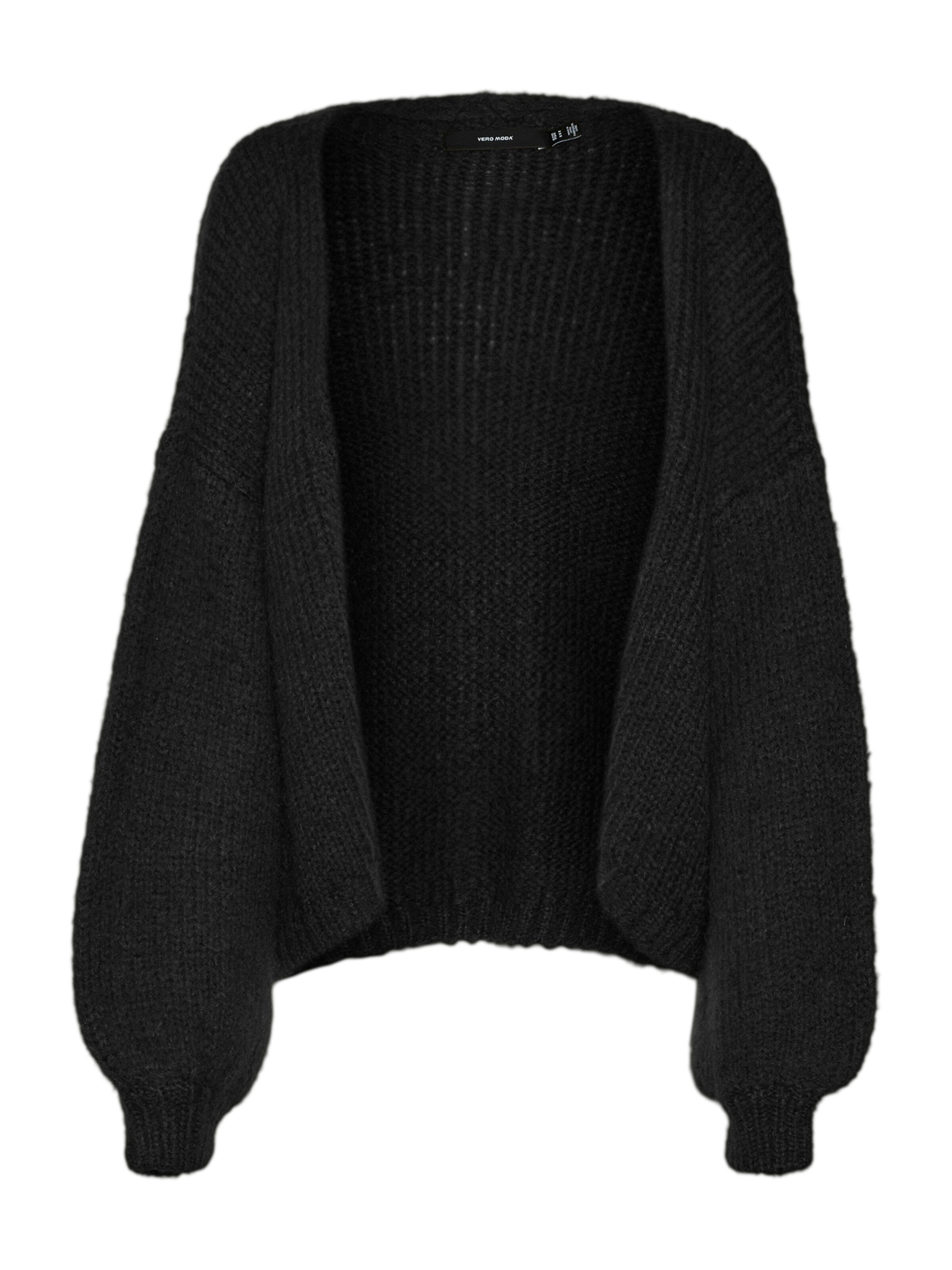 Vero Moda Curve Strickjacke 'VMCMaybe' in Schwarz: Vorderseite