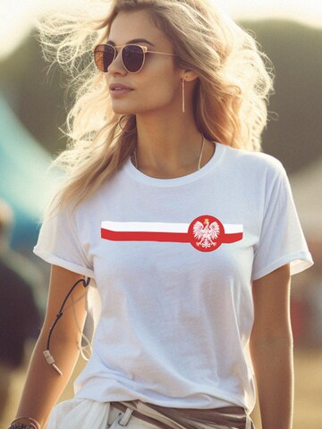 MAKAYA Shirt 'Polen Wappen'‌ in Weiß