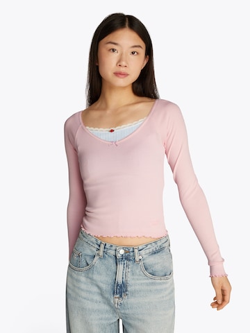 Tommy Jeans Shirt in Pink: front