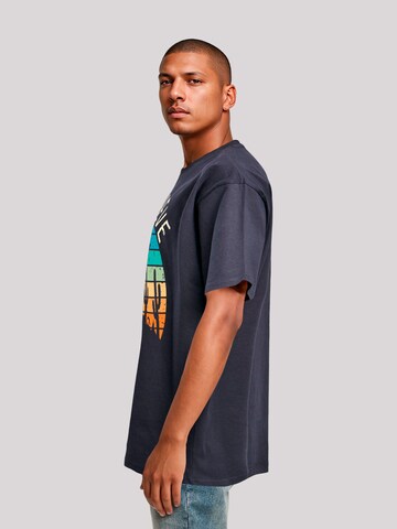 F4NT4STIC Shirt 'I Believe UFO Alien Sonnenuntergang' in Blauw