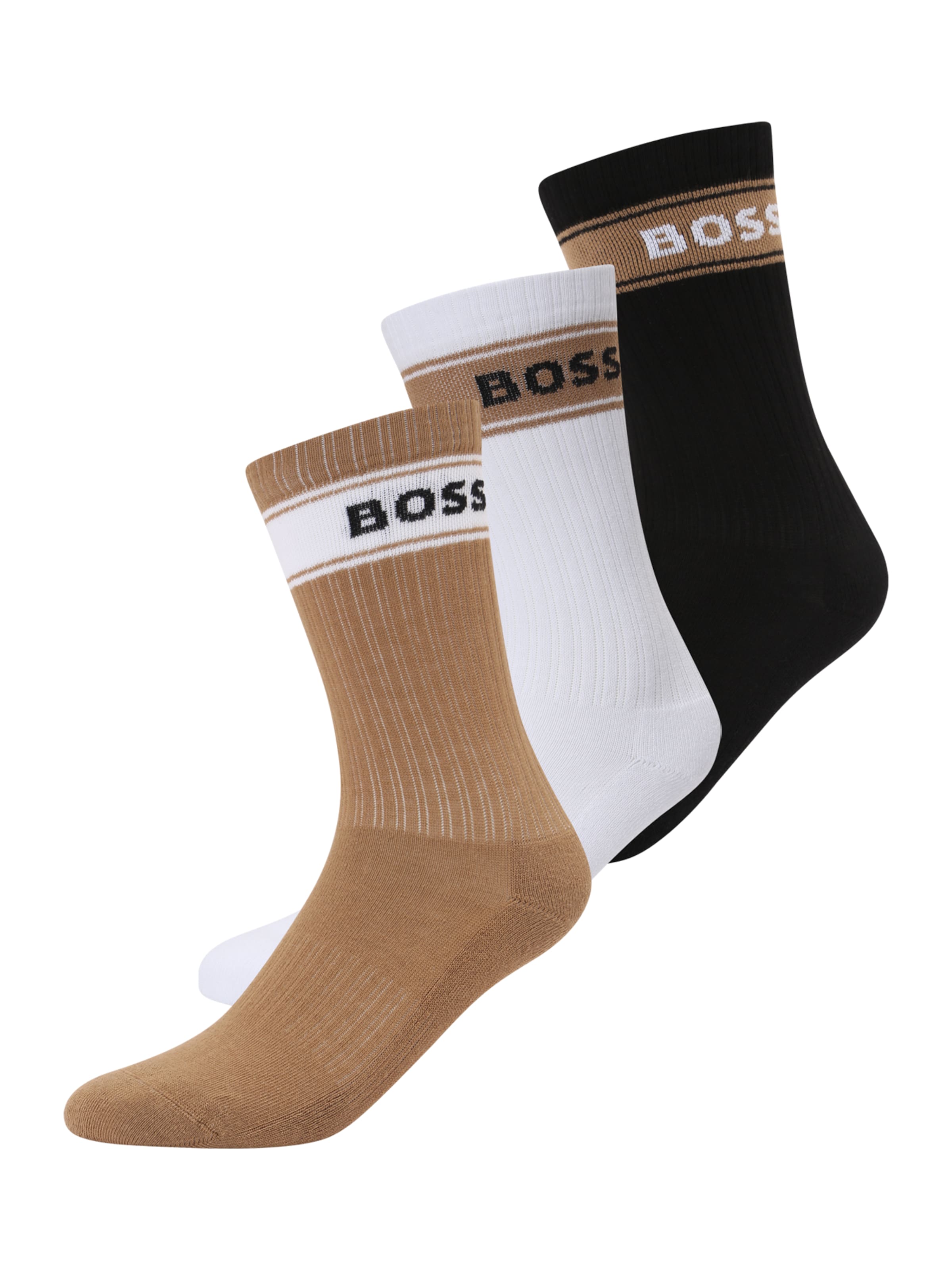 BOSS Къси чорапи в кафяво: отпред