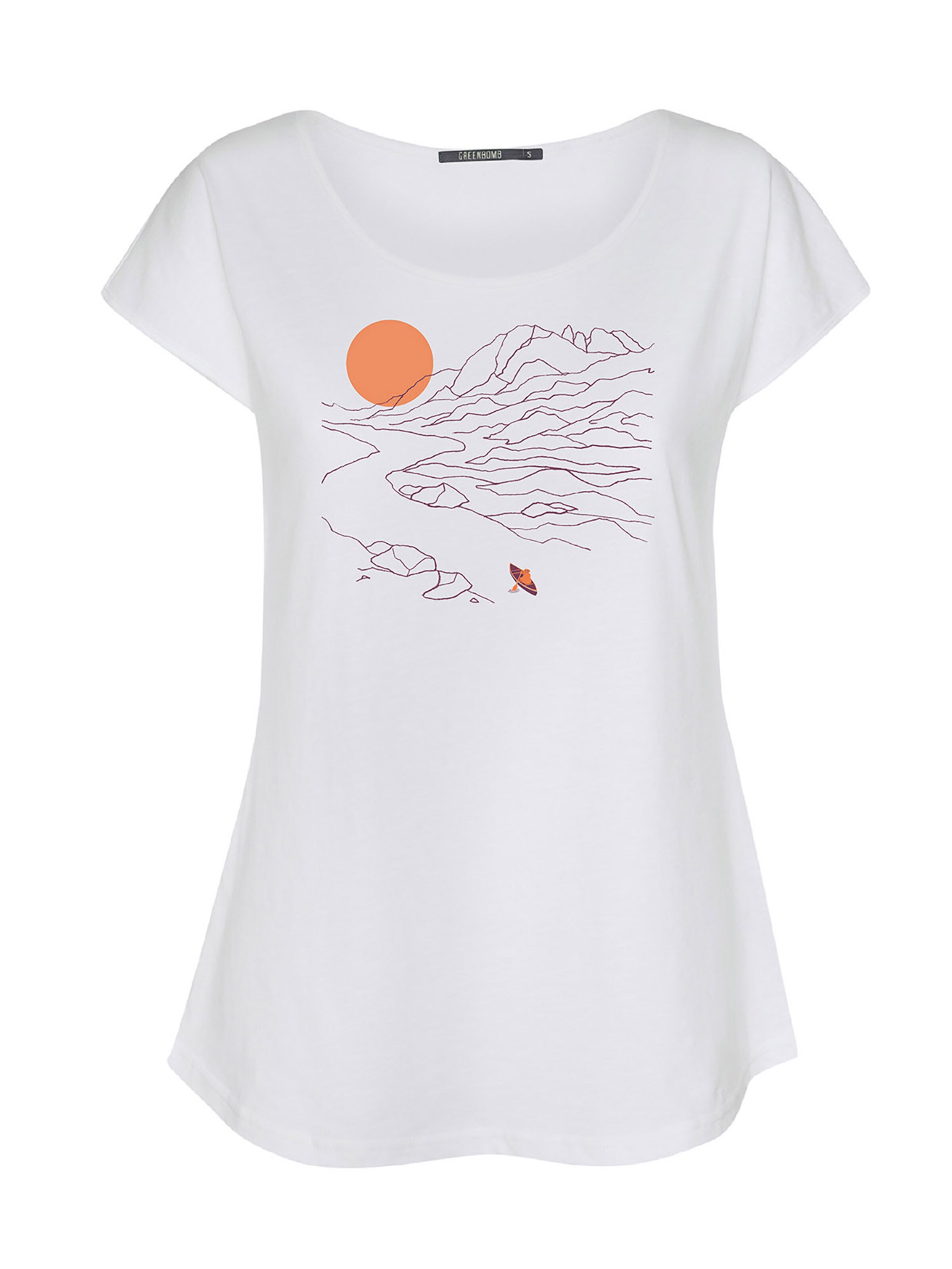 Maglietta 'Nature River' di GREENBOMB in bianco: frontale