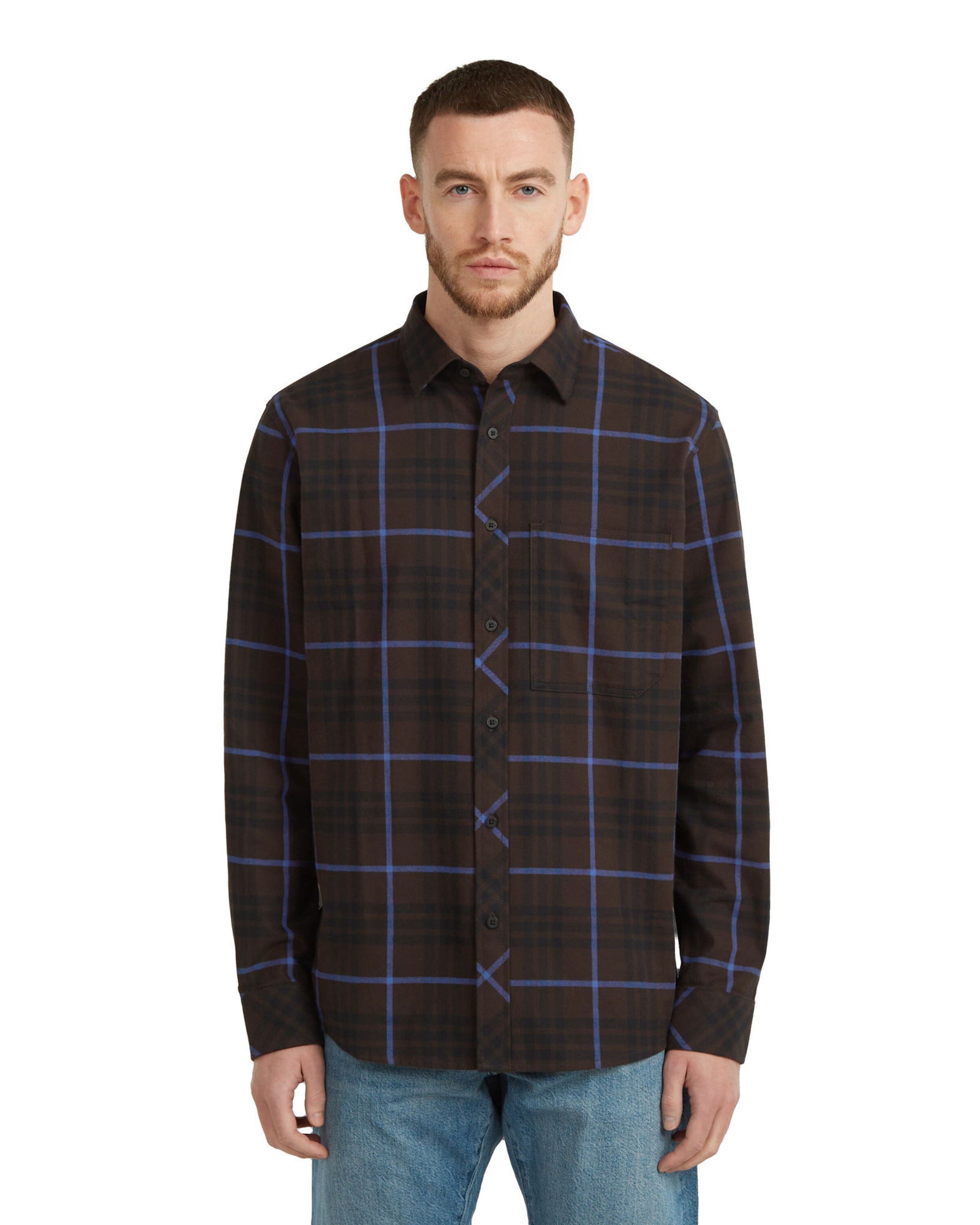 G-STAR Regular fit Overhemd in Bruin: voorkant