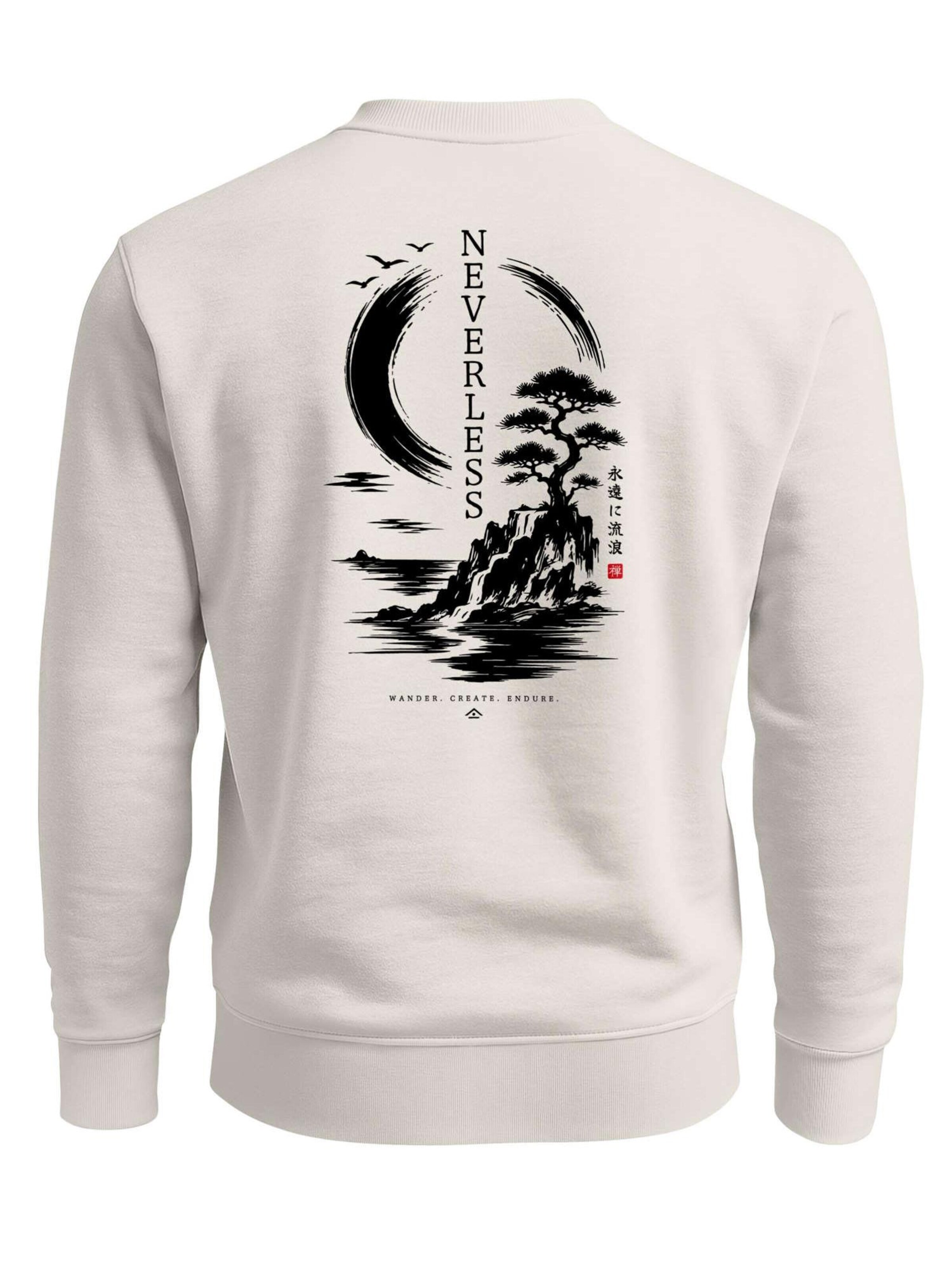 Neverless Sweatshirt 'Spirit of Japan' in Beige: front