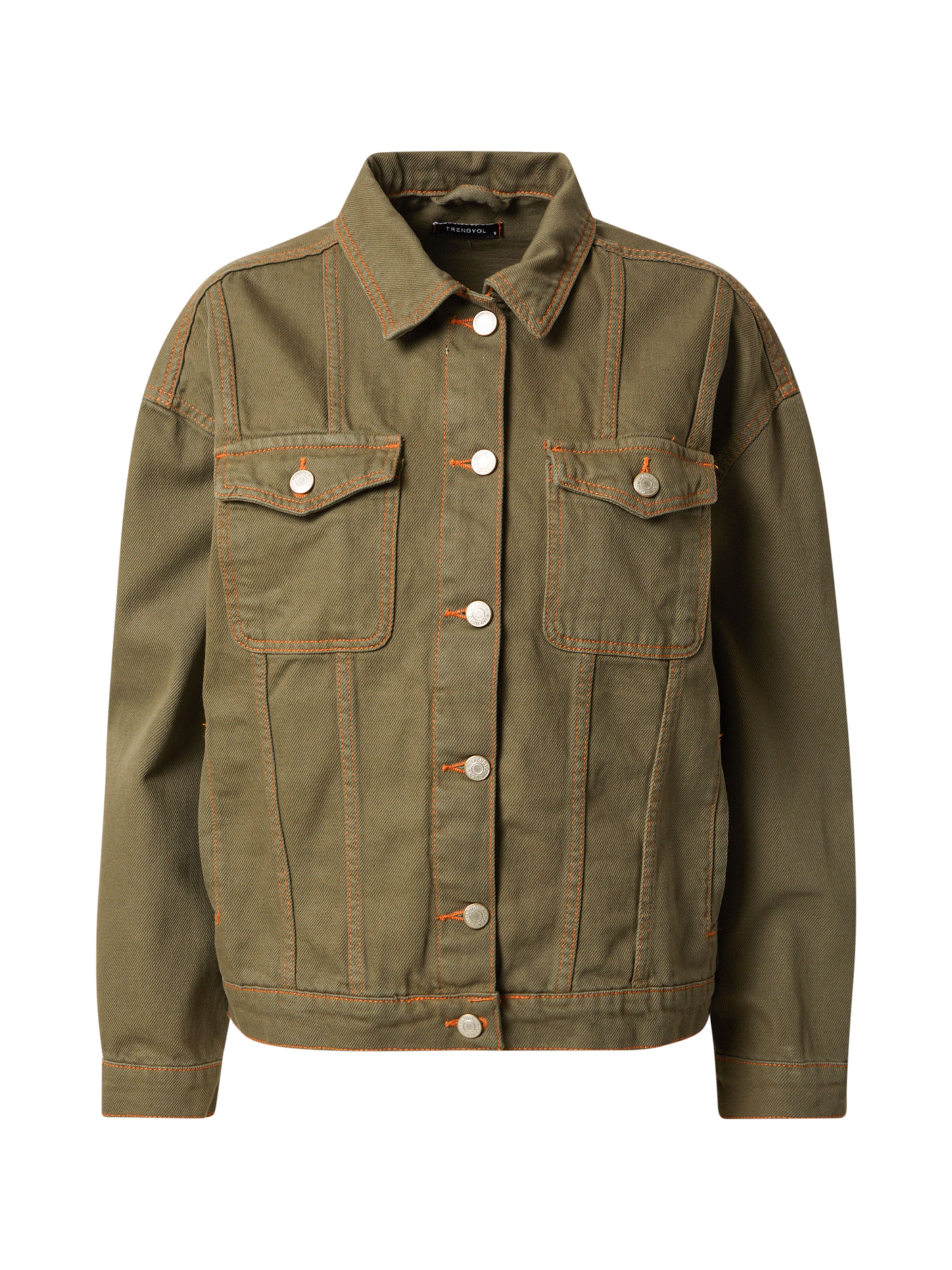 Trendyol Casaco meia-estação em conhaque / cáqui, Vista do artigo