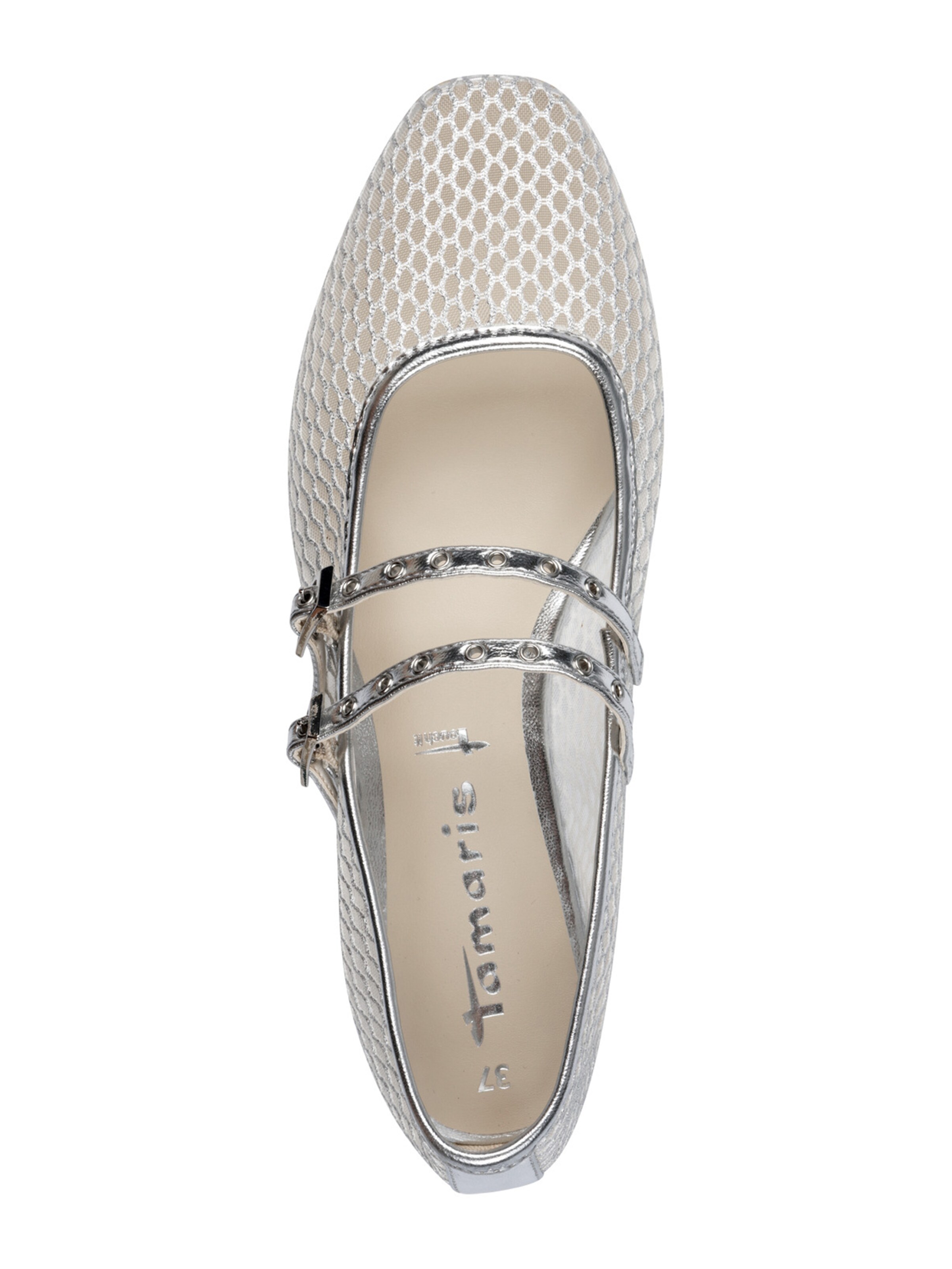 Tamaris Baleríny s ramienkom - Strieborná