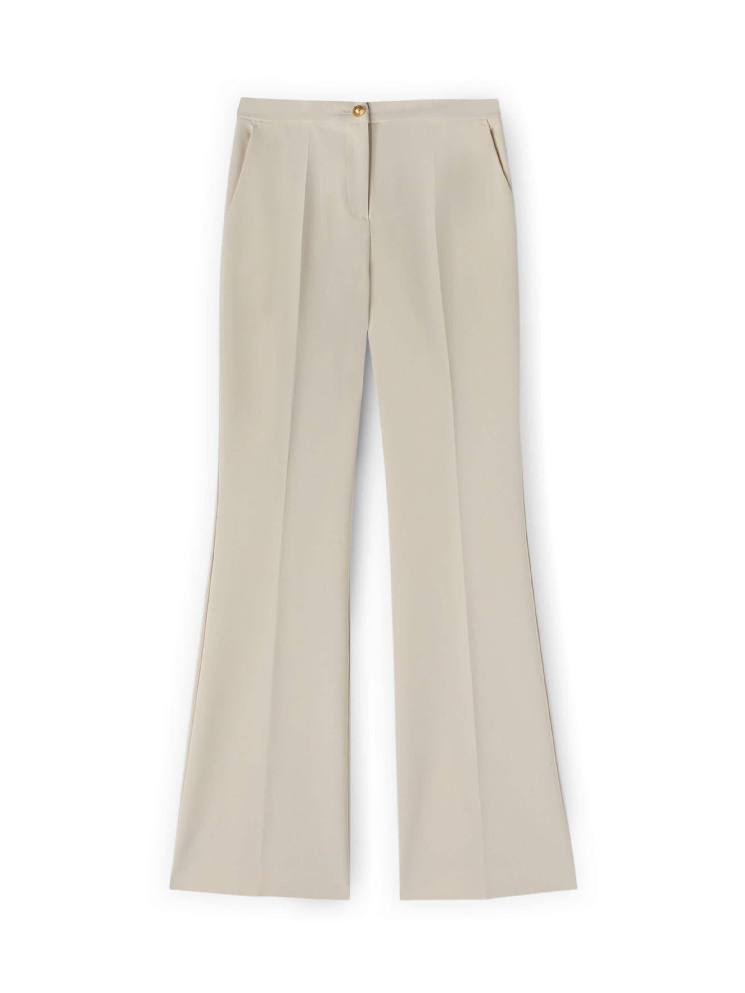 MOTIVI Flared Trousers in White: front