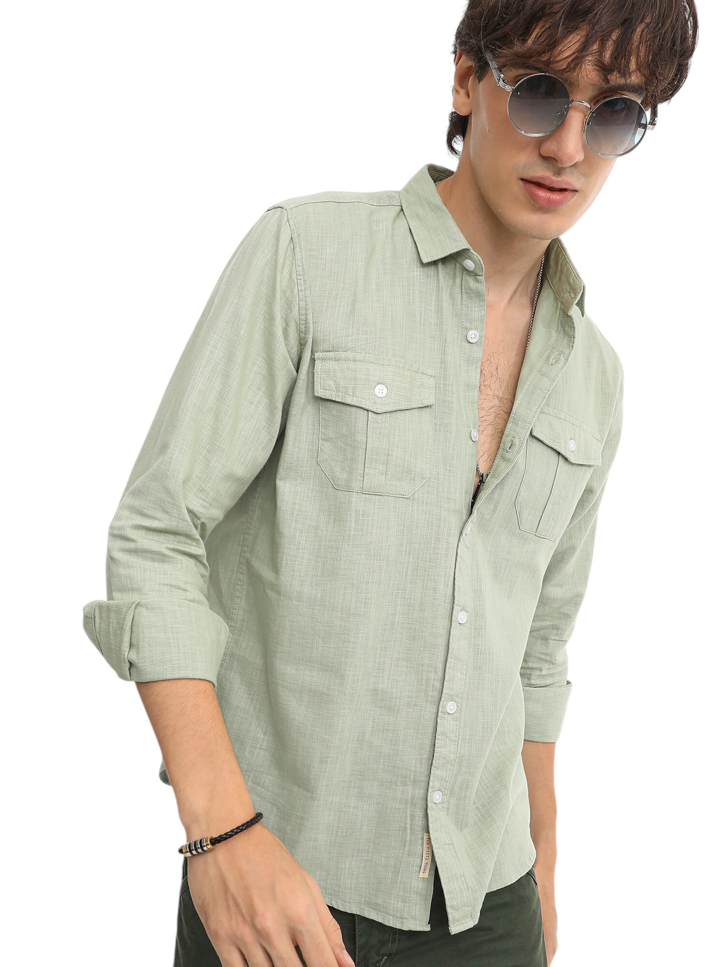 Campus Sutra Regular fit Skjorta 'Tiffani' i grön