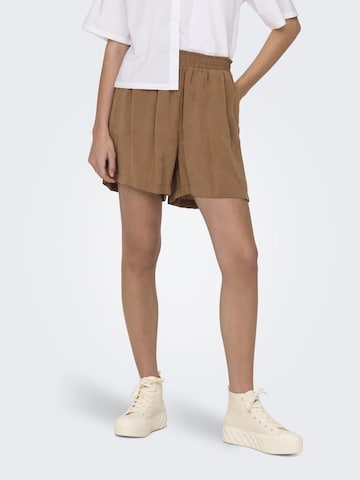 ONLY Loose fit Trousers 'IRIS' in Brown: front