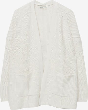 Pull&Bear Knit cardigan in Beige: front