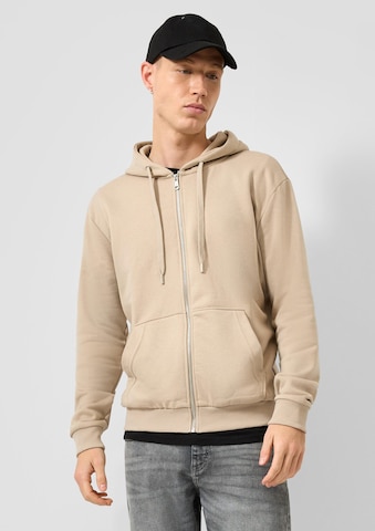 Veste de survêtement QS en beige : devant