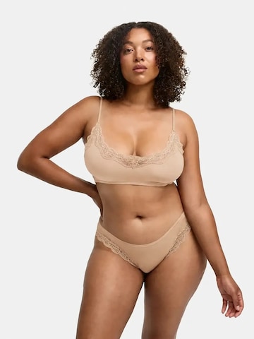 cfab Bygelfri Behå 'Lace Bralette' i beige: framsida