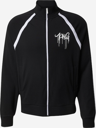 ABOUT YOU x Kingsley Coman Zip-Up Hoodie 'Dylan' in Black / White, Item view