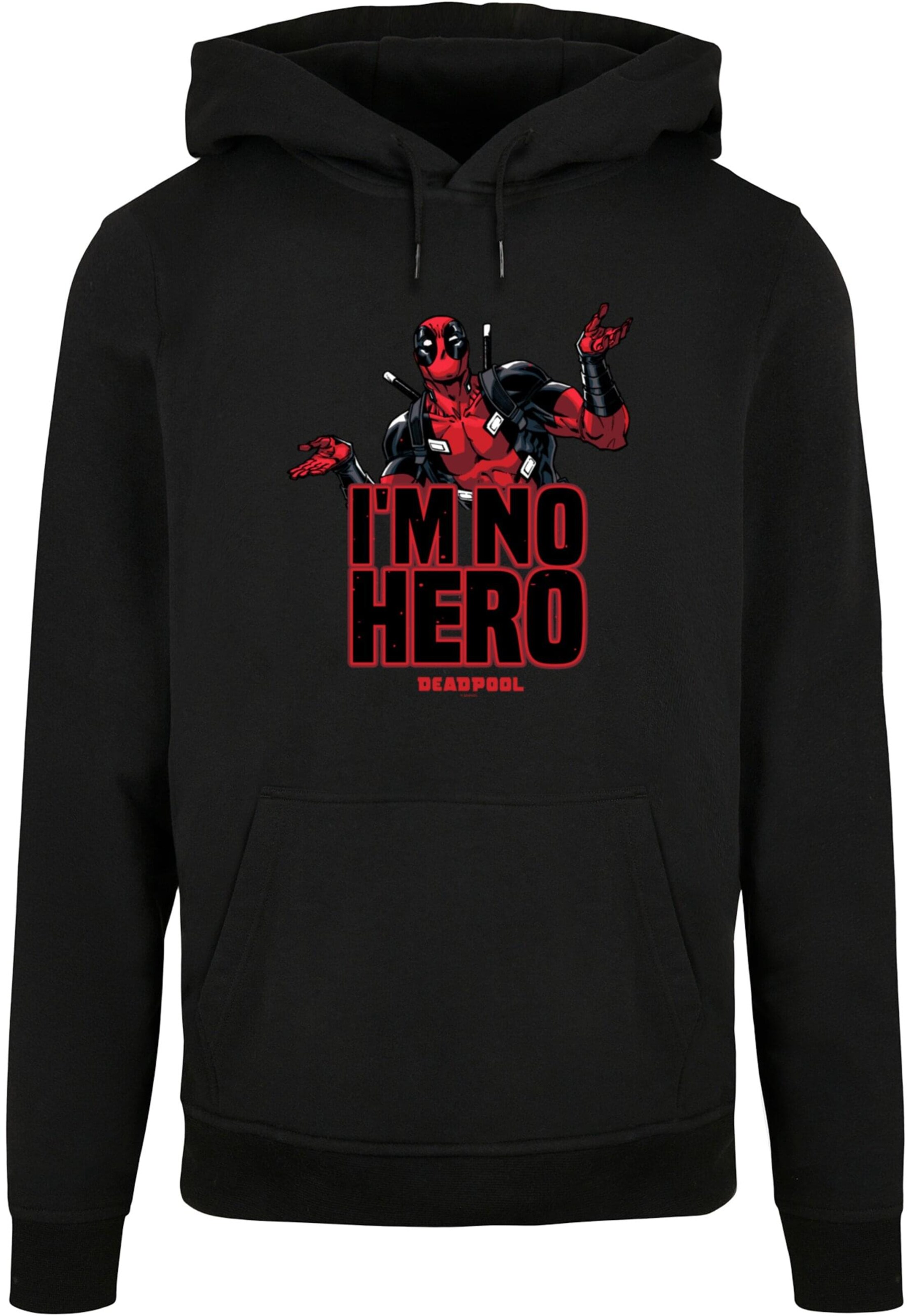 Sweat-shirt 'Deadpool - I Am No Hero' ABSOLUTE CULT en noir : devant