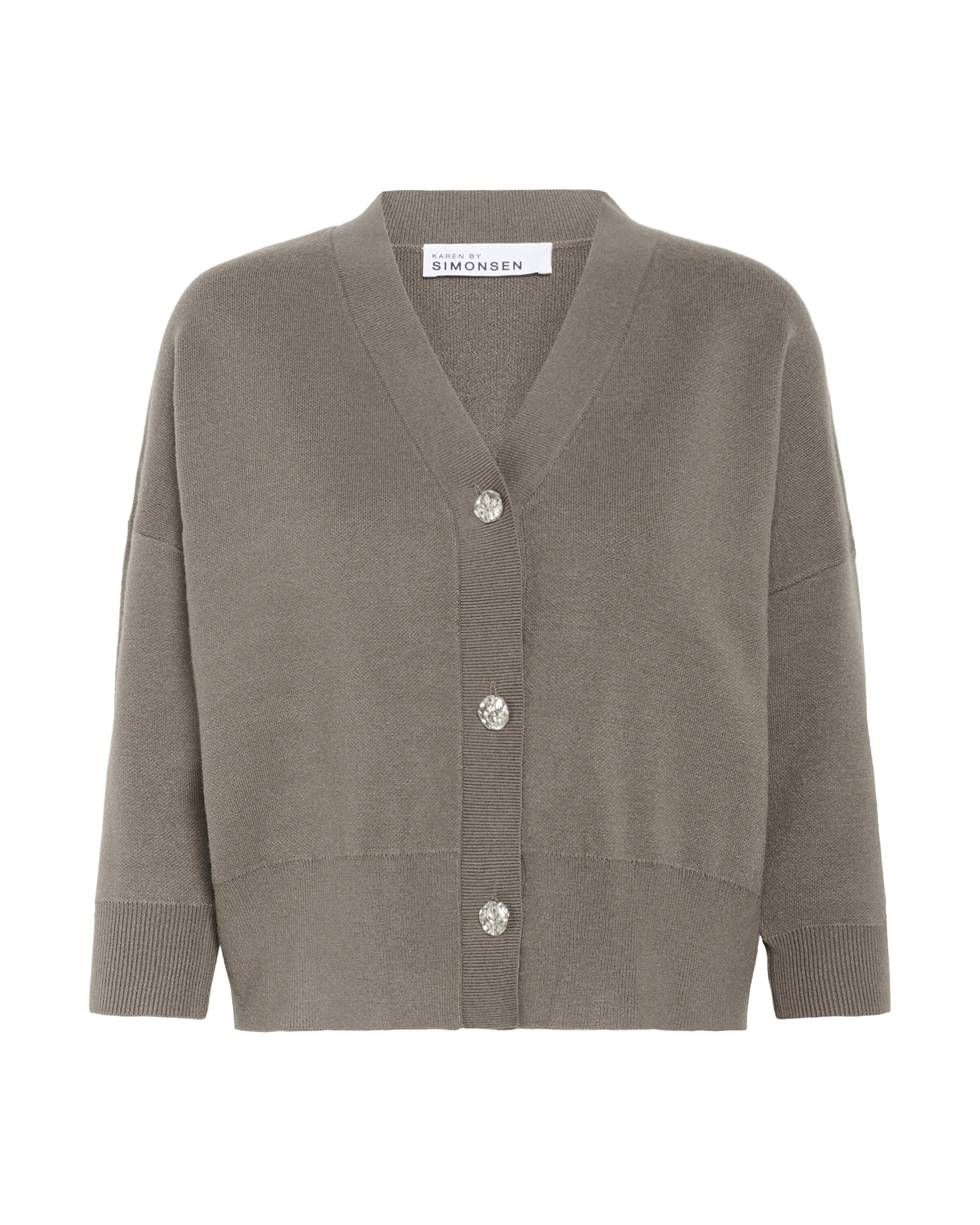 KAREN BY SIMONSEN Strickjacke 'Antonella' in Braun: Vorderseite