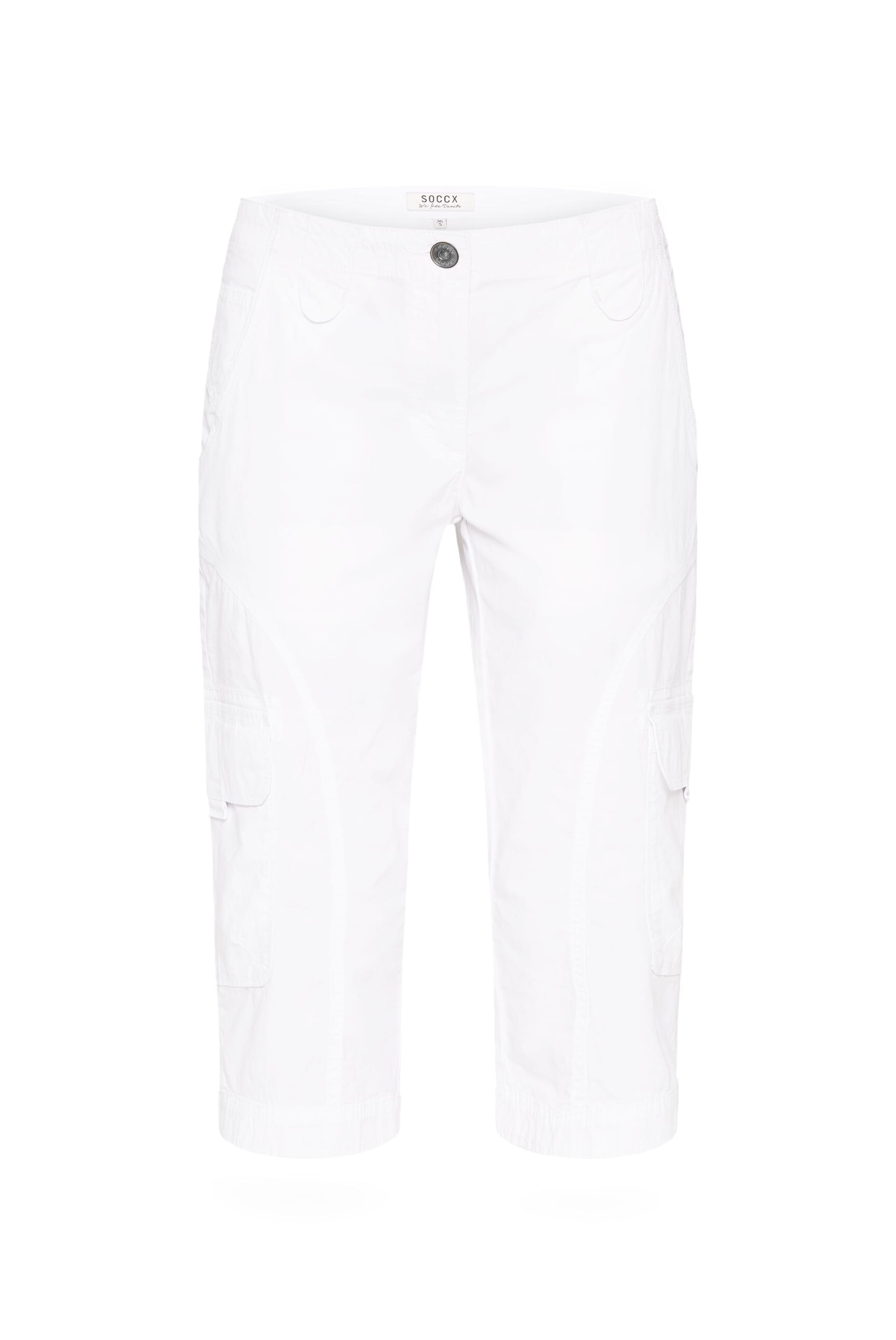 Soccx Regular Pants in White: front