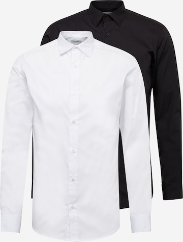 JACK & JONES Přiléhavý střih Společenská košile 'Joe' – černá: přední strana