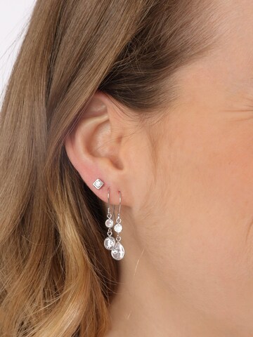 Boucles d'oreilles Lucardi en argent : devant