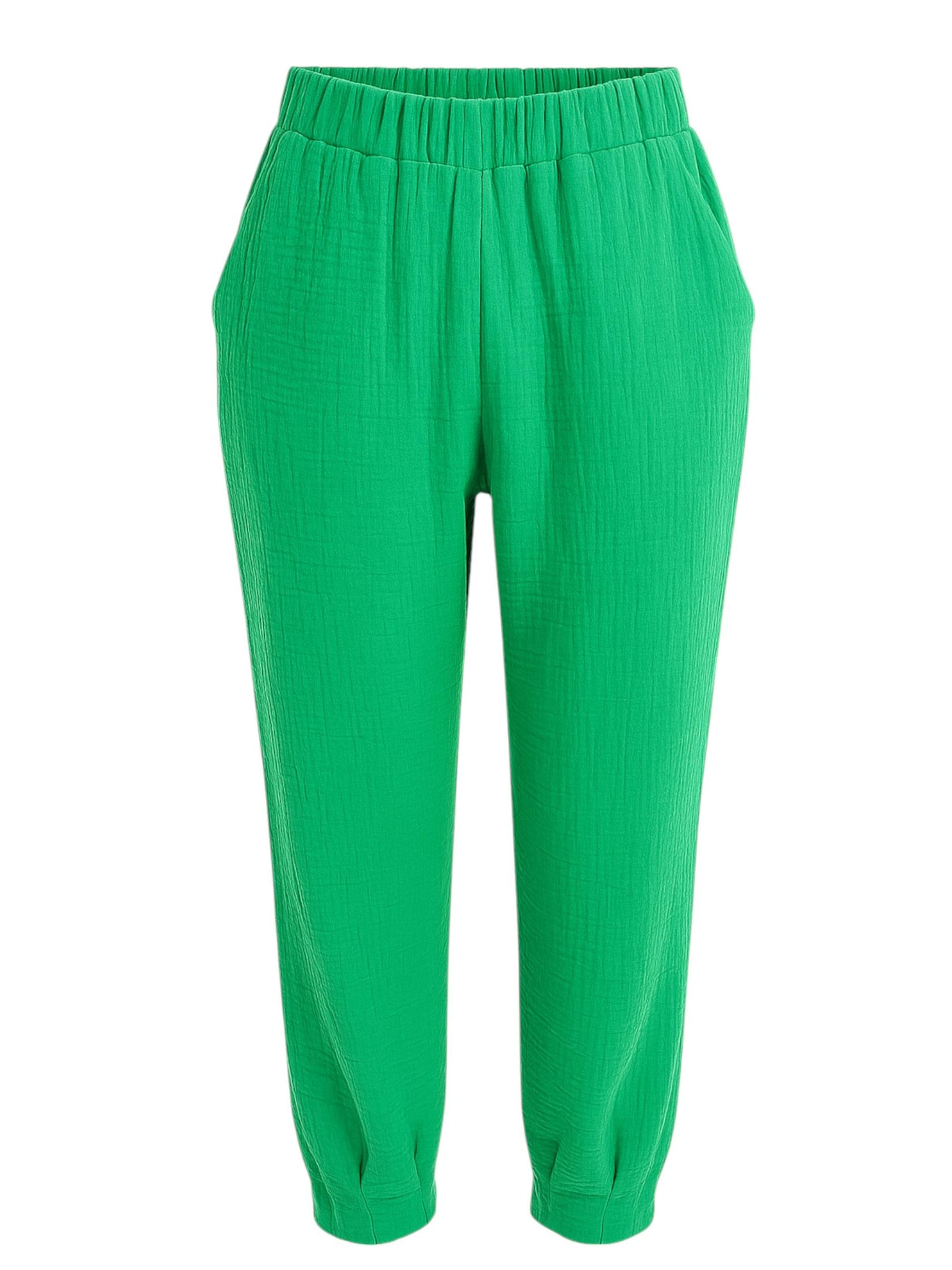 fashionshowcase Loosefit Bukser 'EMIRA' i grøn: forside