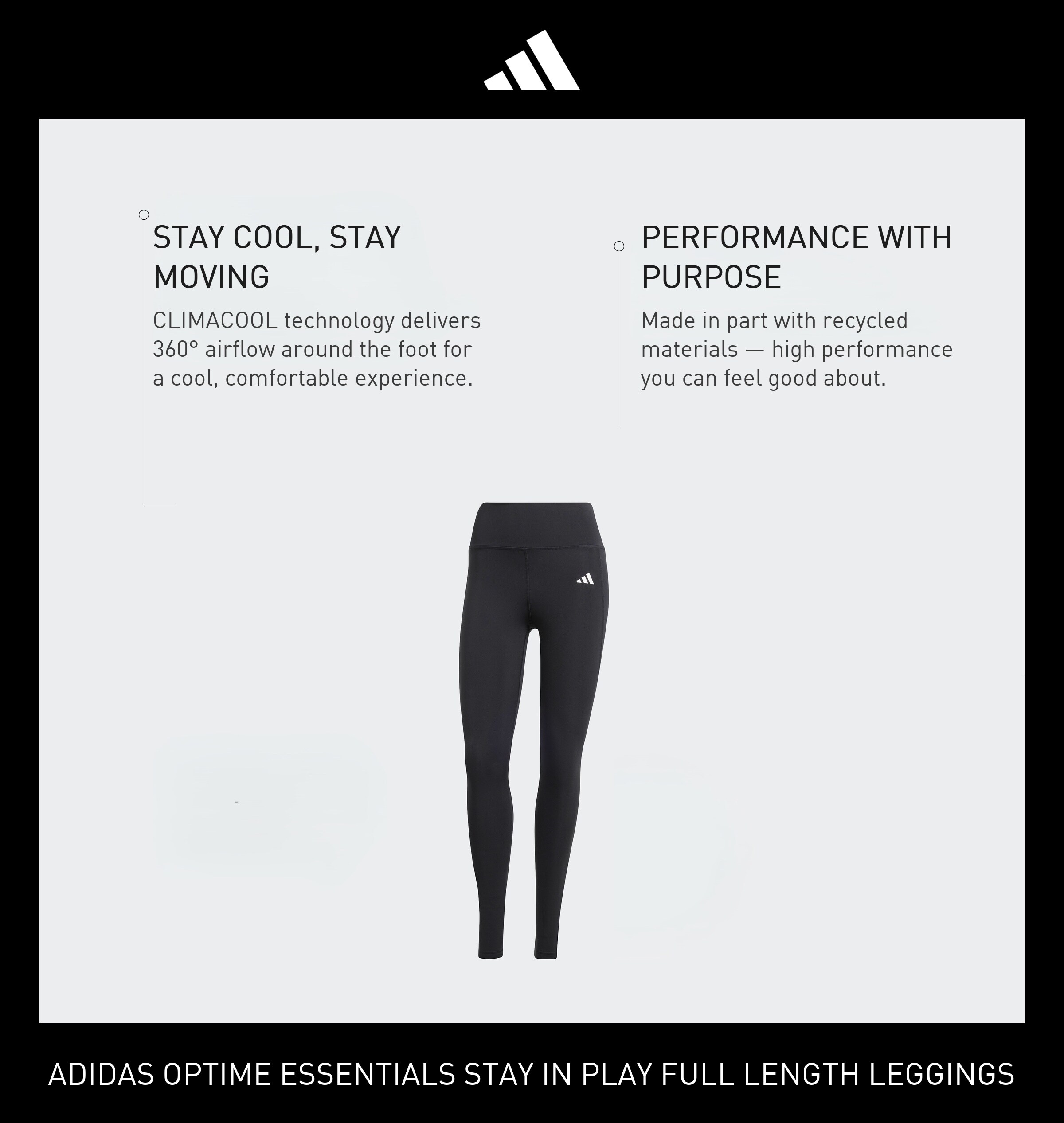 ADIDAS PERFORMANCE Skinny Sporthose  'OPT ESS SIP' in Schwarz