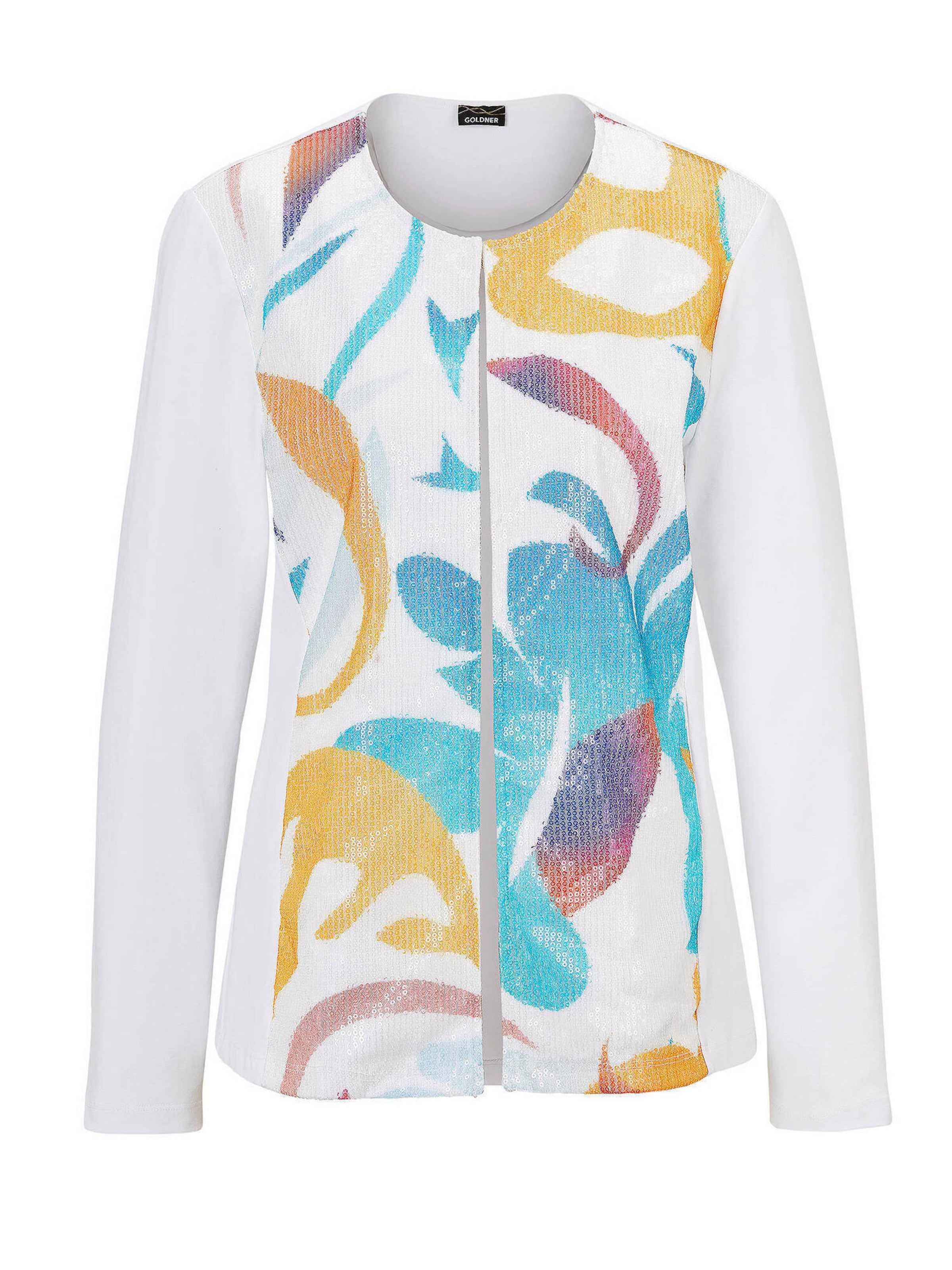 Goldner Sweatshirt in Weiß: Vorderseite