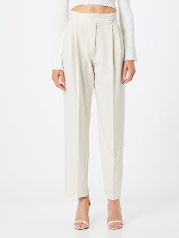 IMPERIAL Regular Pleated Pants in White: front