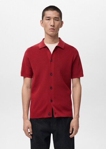 MANGO MAN Regular Fit Strickjacke 'Lino-H' in Rot: Vorderseite