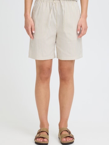 Oxmo - Loosefit Pantalón ' OXFanny ' en beige: frente