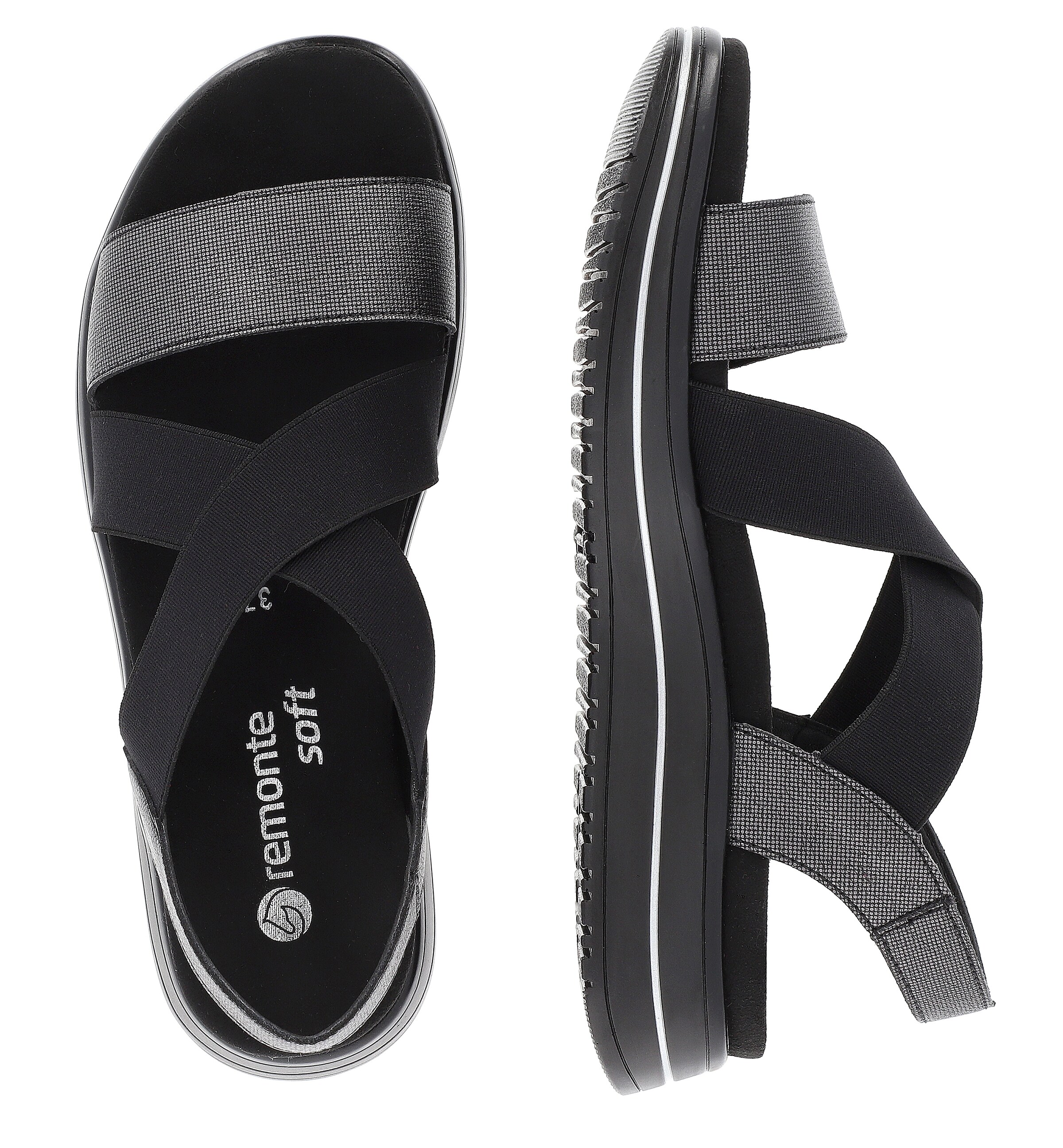 REMONTE Strap Sandals in Black
