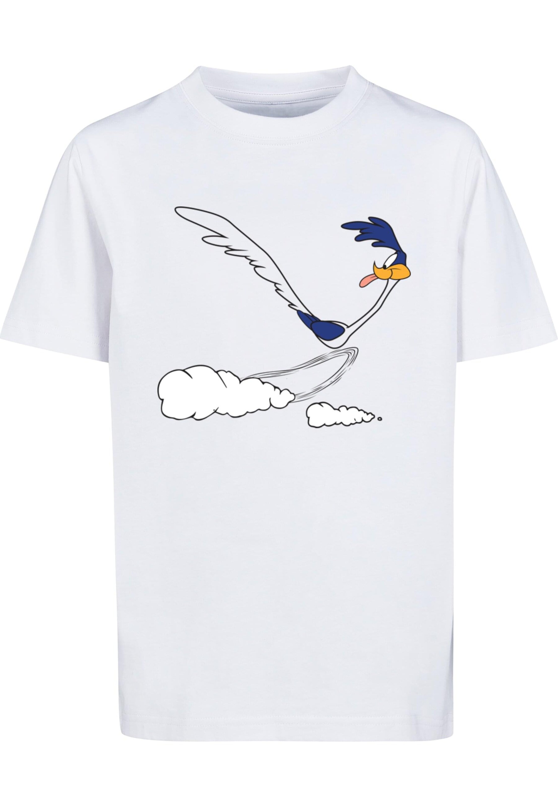 ABSOLUTE CULT Shirt 'Looney Tunes - Road Runner Running' in Wit: voorkant