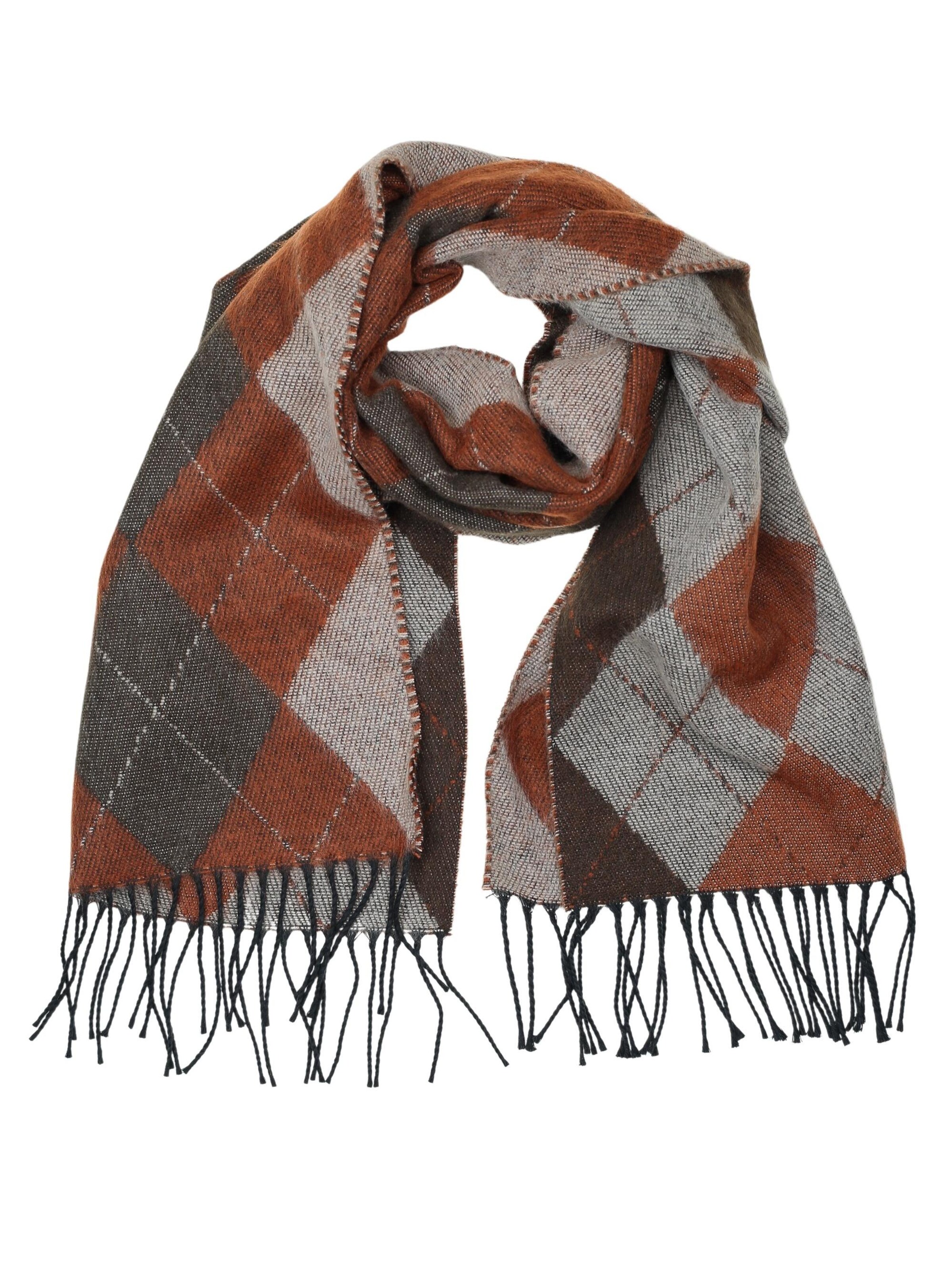 COLLEZIONE ALESSANDRO Scarf 'Argyle' in Brown: front