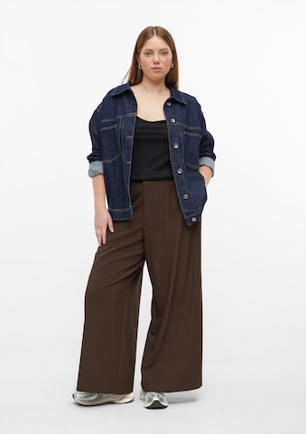 Barrel Pantalon à pince QS en marron