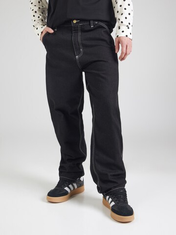 Carhartt WIP Широка кройка Дънки 'Single Knee' в черно: отпред